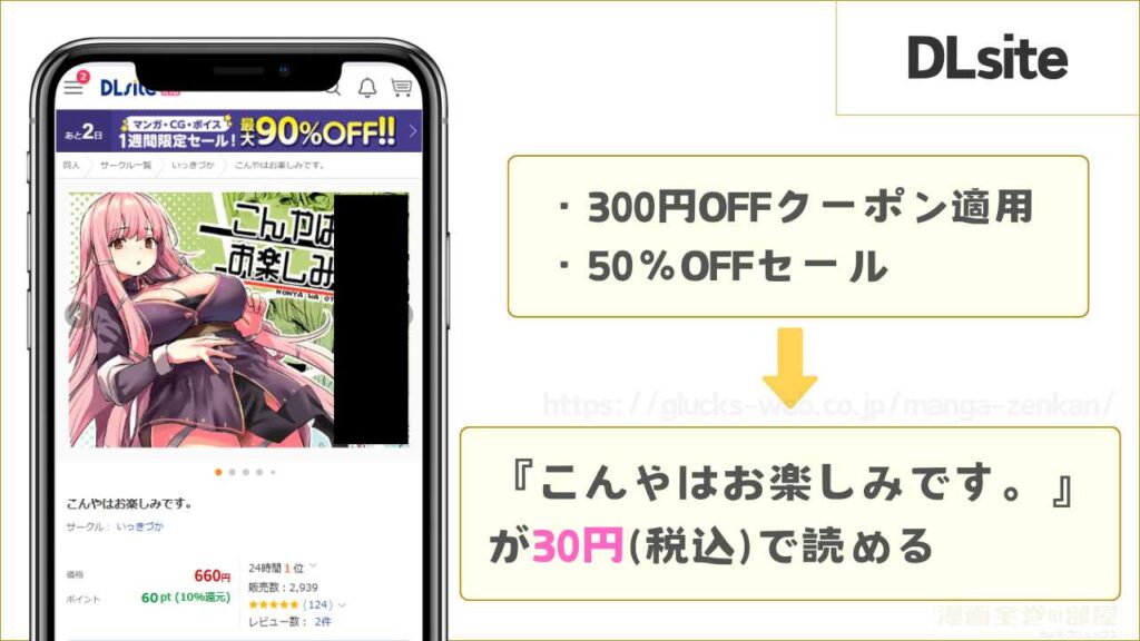 DLsiteなら『こんやはお楽しみです。』を30円で読める