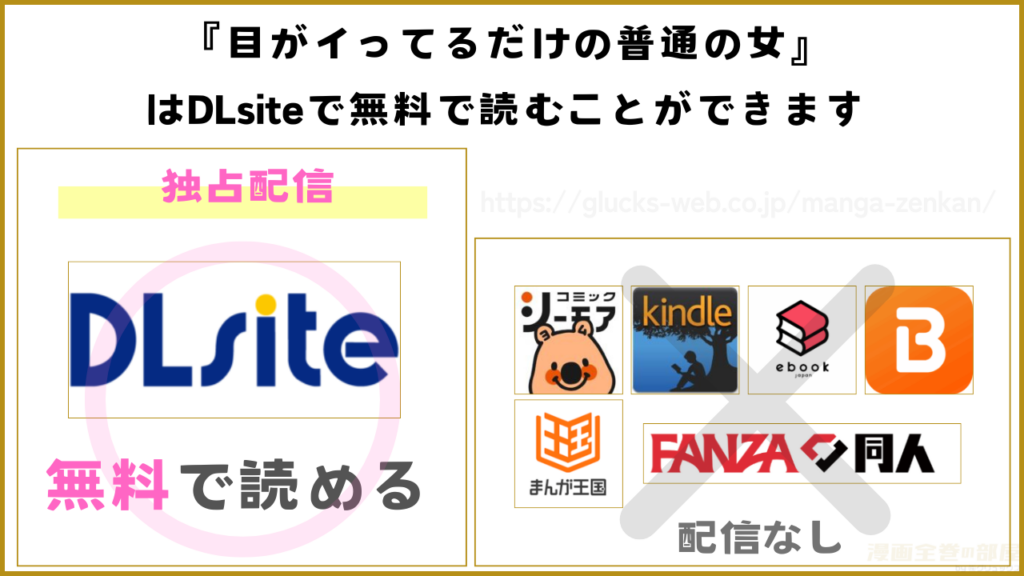漫画『目がイってるだけの普通の女』を無料で読めるサイトやアプリ