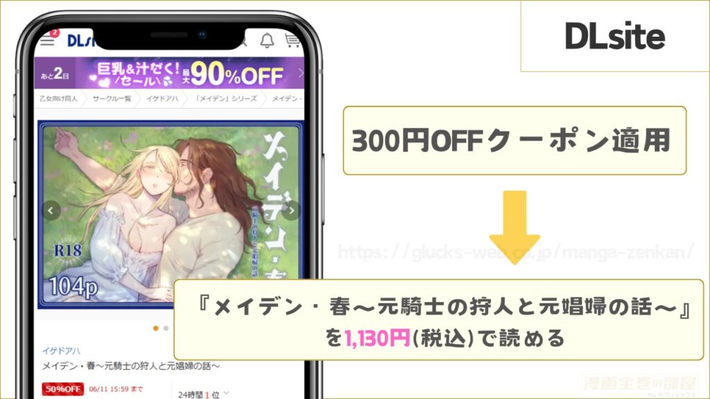DLsiteなら『メイデン・春～元騎士の狩人と元娼婦の話～』が1,130円で読める