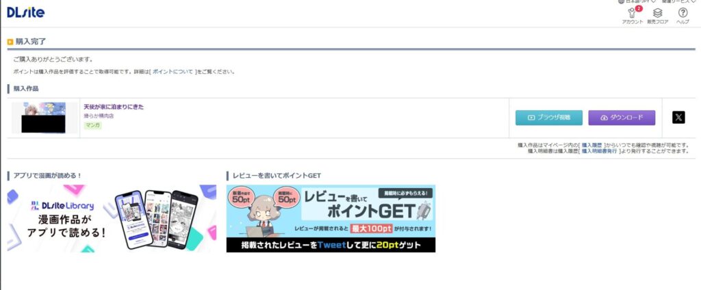『天使が家に泊まりにきた』の購入・閲覧証明