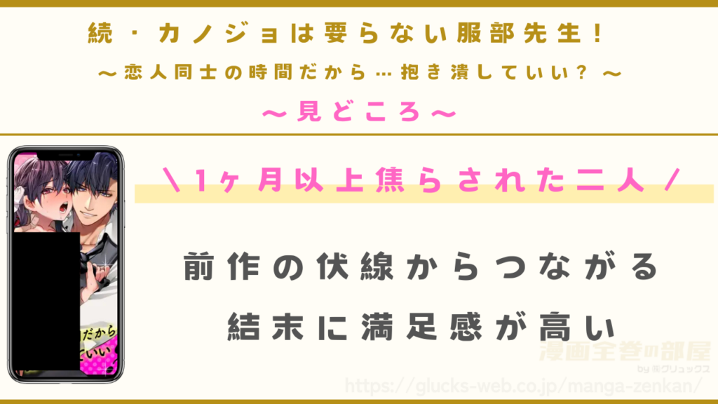 漫画『続・カノジョは要らない服部先生! ~恋人同士の時間だから…抱き潰していい?~』の見どころ