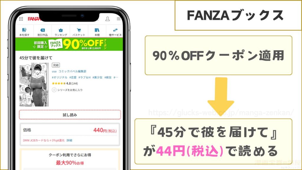 FANZAブックスなら『45分で彼を届けて』が44円で読める