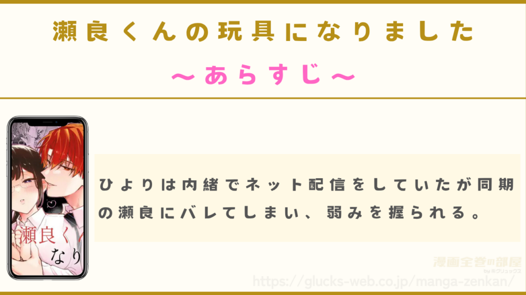 漫画『瀬良くんの玩具になりました』のあらすじ