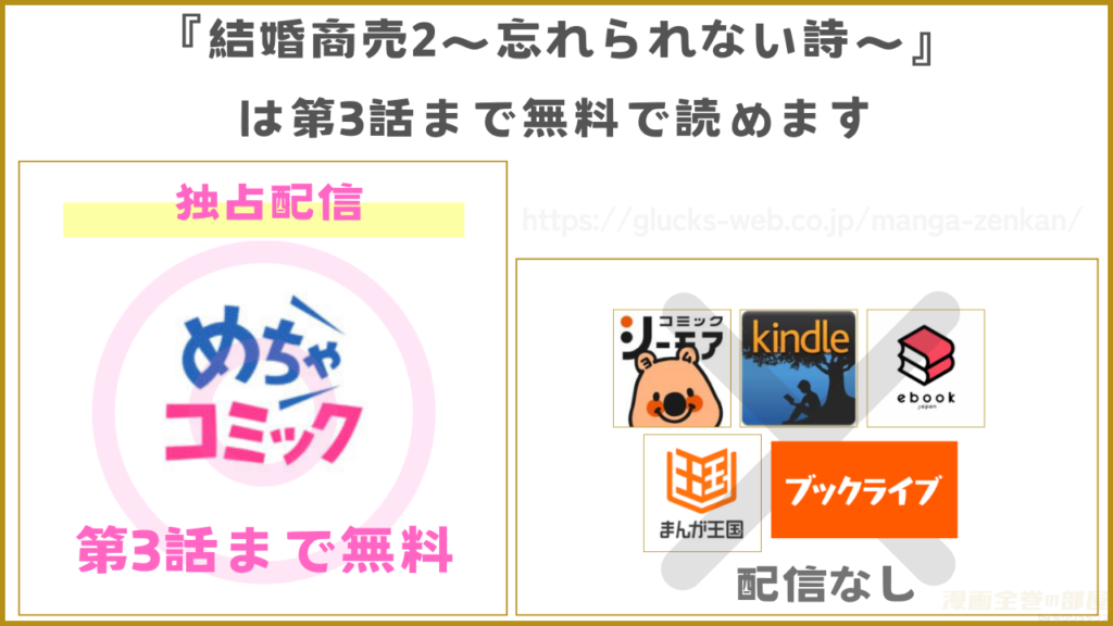 漫画『結婚商売2~忘れられない詩~』を無料で読めるサイトやアプリ