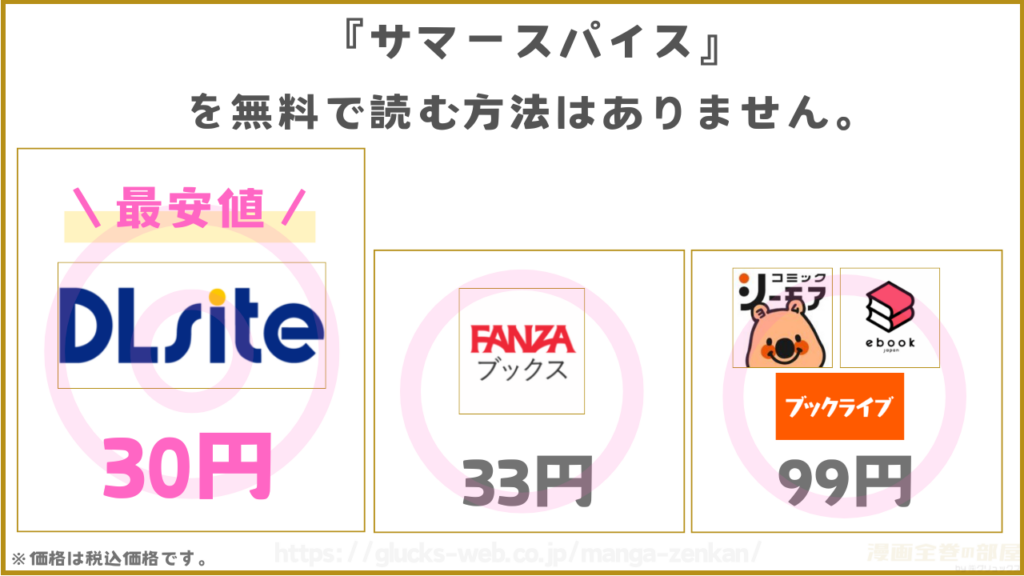 漫画『サマースパイス』を無料で読めるサイトやアプリを調査