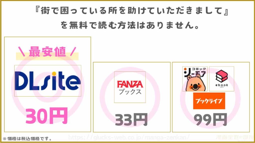 漫画『街で困っている所を助けていただきまして』を無料で読めるサイトやアプリを調査