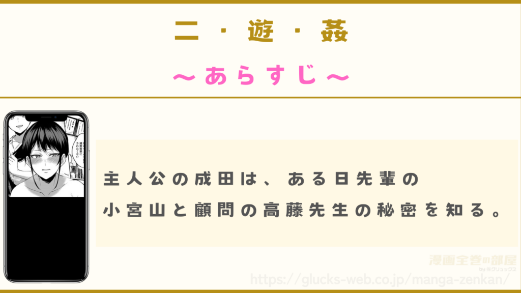 あらすじ|主人公の成田は先輩と顧問の秘密の関係を知る