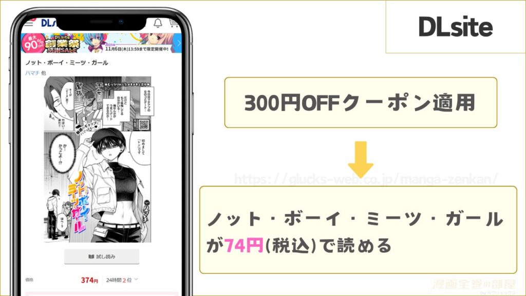 DLsiteなら『ノット・ボーイ・ミーツ・ガール』が74円で読める