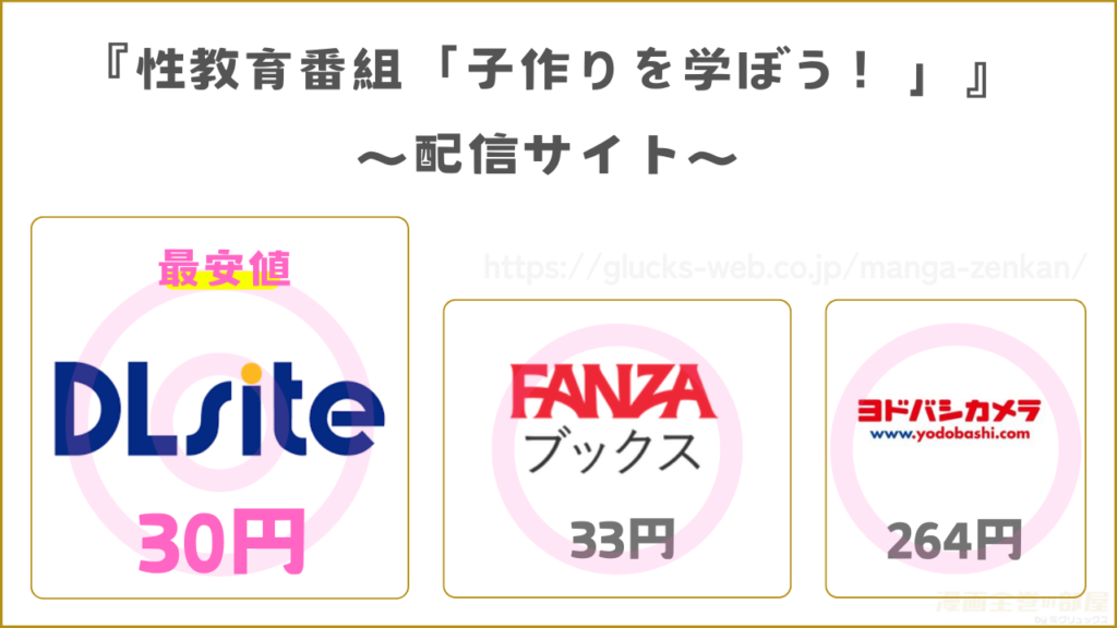 漫画『性教育番組「子作りを学ぼう!」』の配信サイト一覧