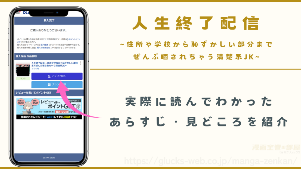 『人生終了配信 ~住所や学校から恥ずかしい部分までぜんぶ晒されちゃう清楚系JK~』を実際に読んでわかったあらすじや見どころ