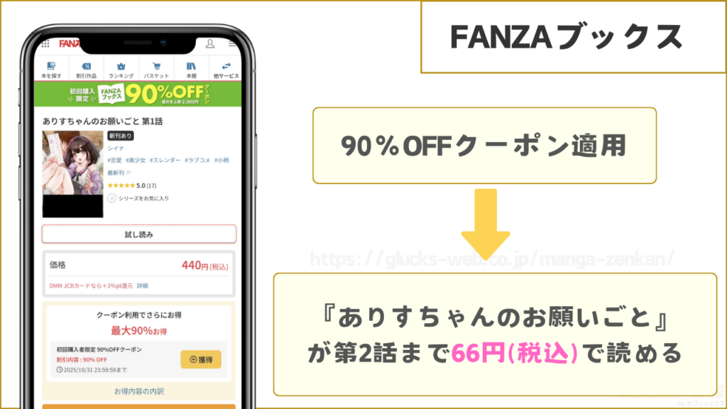 FANZAブックスなら『ありすちゃんのお願いごと』が66円で読める