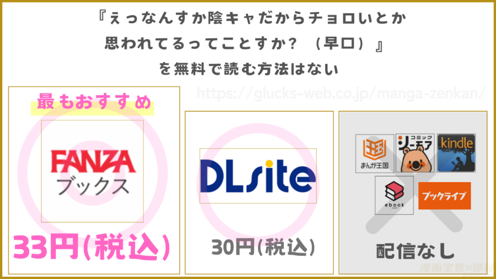 漫画『えっなんすか陰キャだからチョロいとか思われてるってことすか？（早口）』を無料で読めるサイトやアプリを調査
