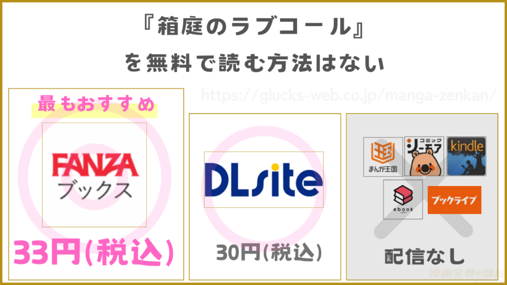 漫画『箱庭のラブコール』を無料で読めるサイトやアプリは現在ない