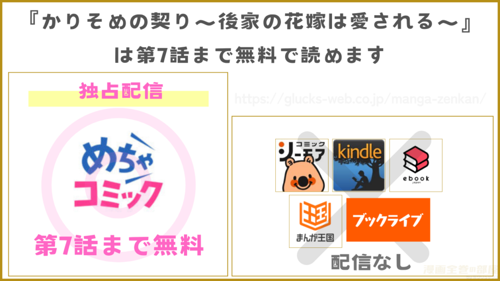 漫画『かりそめの契り~後家の花嫁は愛される~』を無料で読めるサイトやアプリ