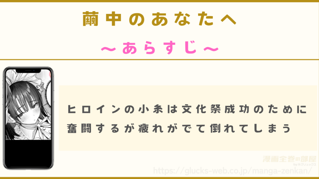 あらすじ|文化祭を成功させるために無理をし続けたヒロインの小糸は倒れてしまう