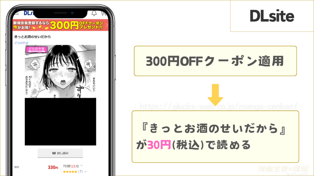DLsiteなら『きっとお酒のせいだから』が30円で読める