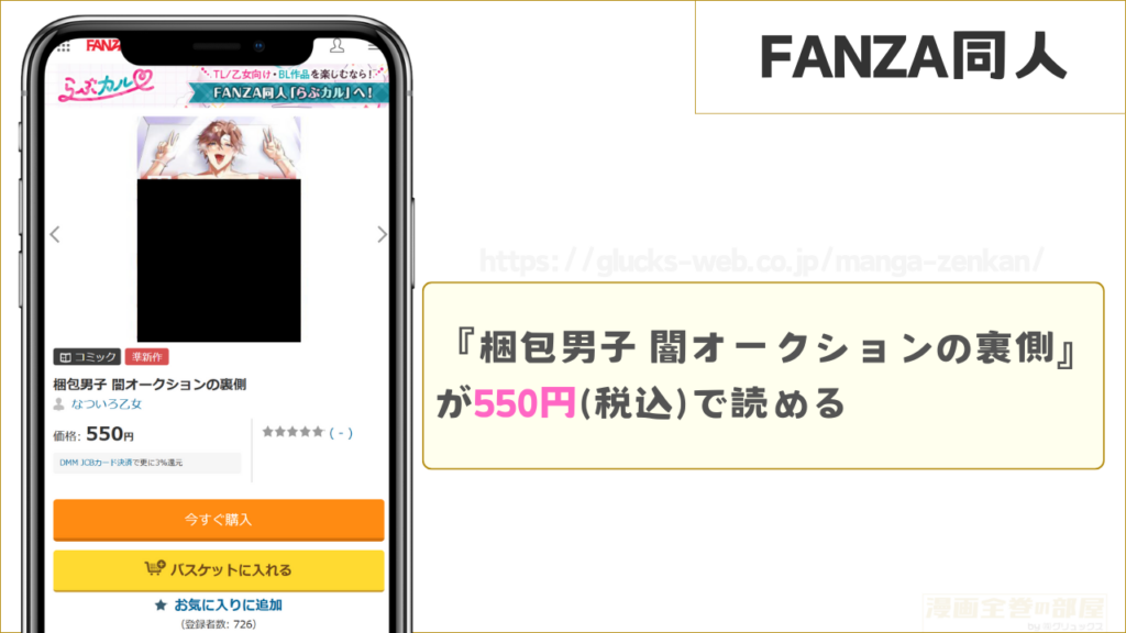 FANZA同人なら『梱包男子 闇オークションの裏側』が250円で読める