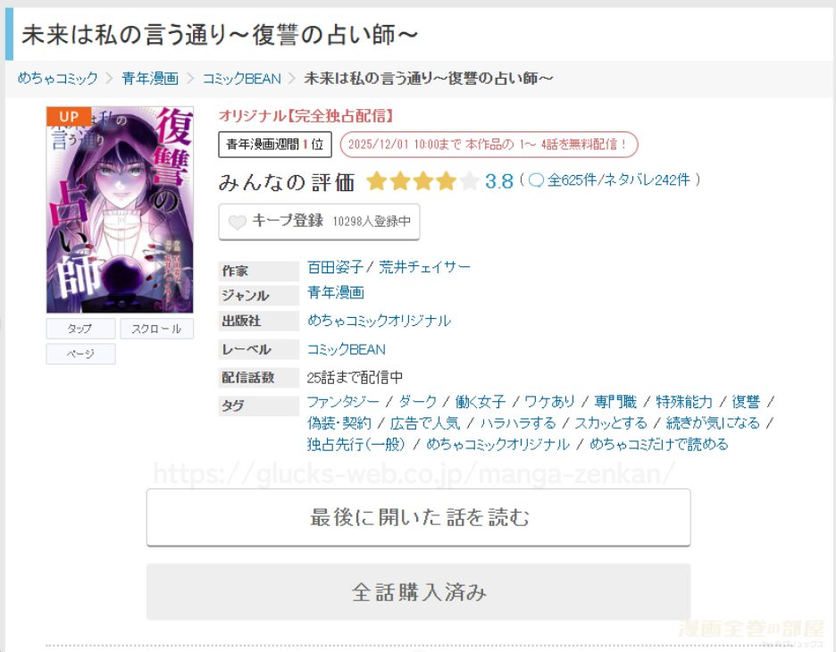『未来は私の言う通り~復讐の占い師~』の購入・閲覧証明