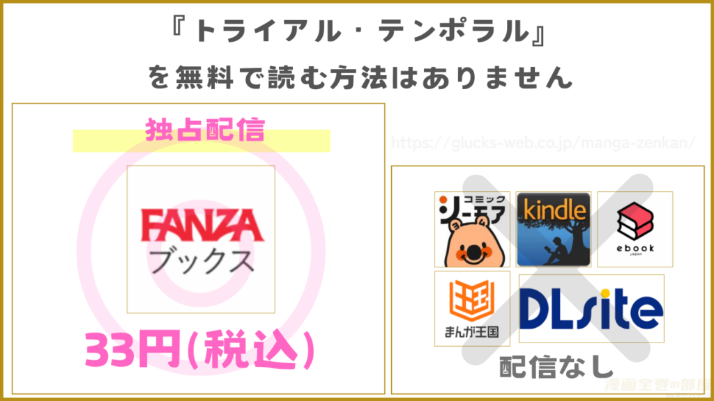漫画『トライアル・テンポラル』を無料で読めるサイトやアプリは現在ない