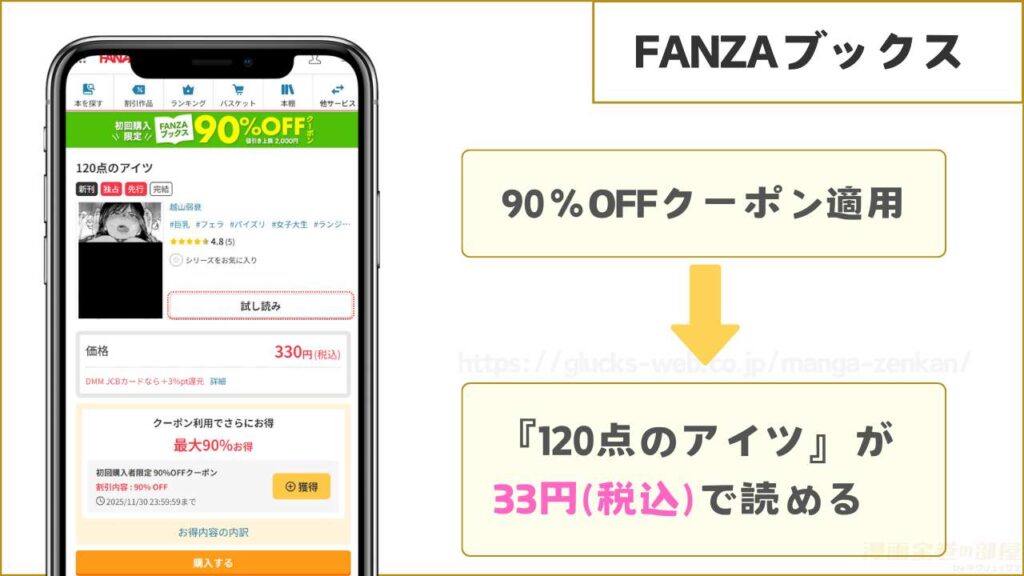 FANZAブックスなら『120点のアイツ』が33円で読める