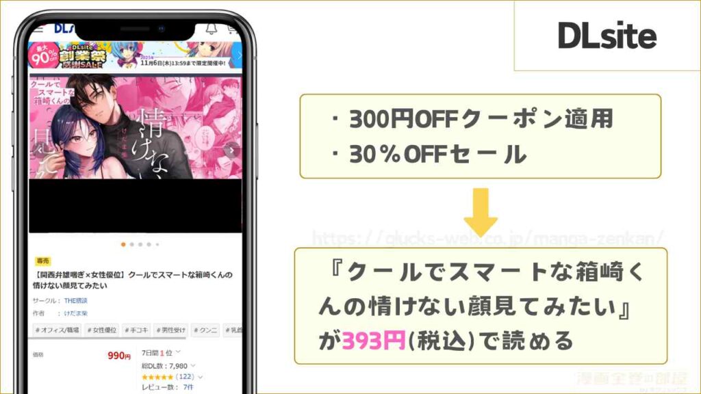 DLsiteなら『クールでスマートな箱崎くんの情けない顔見てみたい』が393円で読める