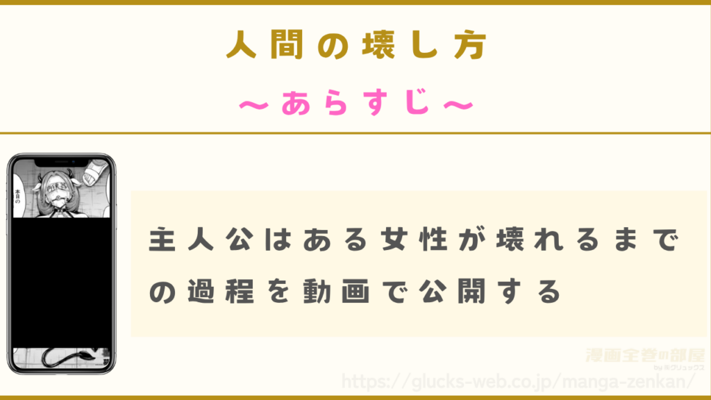 あらすじ|主人公は捕まえた女性を壊すまでの流れを動画で流していく