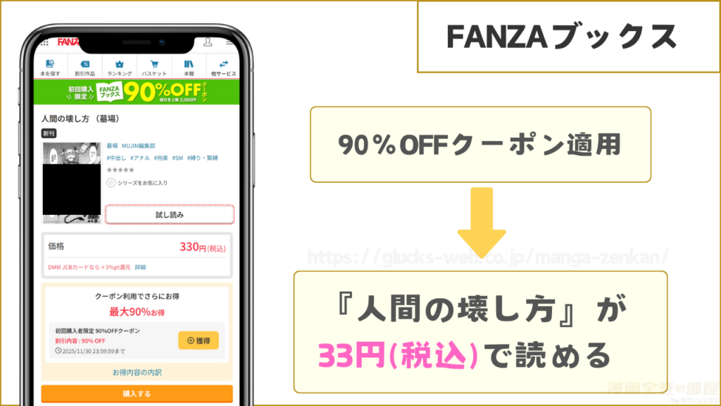 FANZAブックスなら『人間の壊し方』が33円で読める