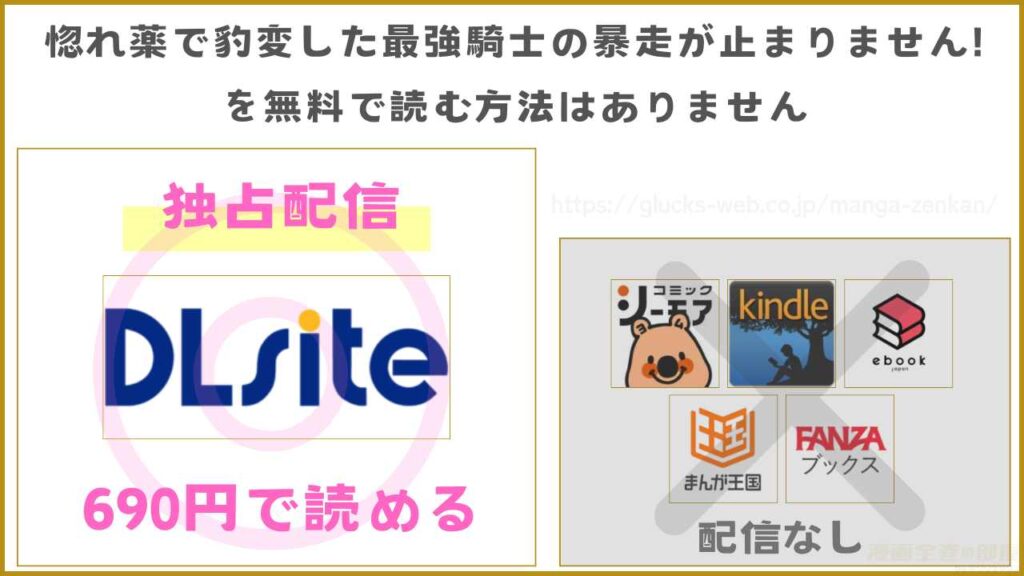 漫画『惚れ薬で豹変した最強騎士の暴走が止まりません!』は無料では読めないがお得に読める
