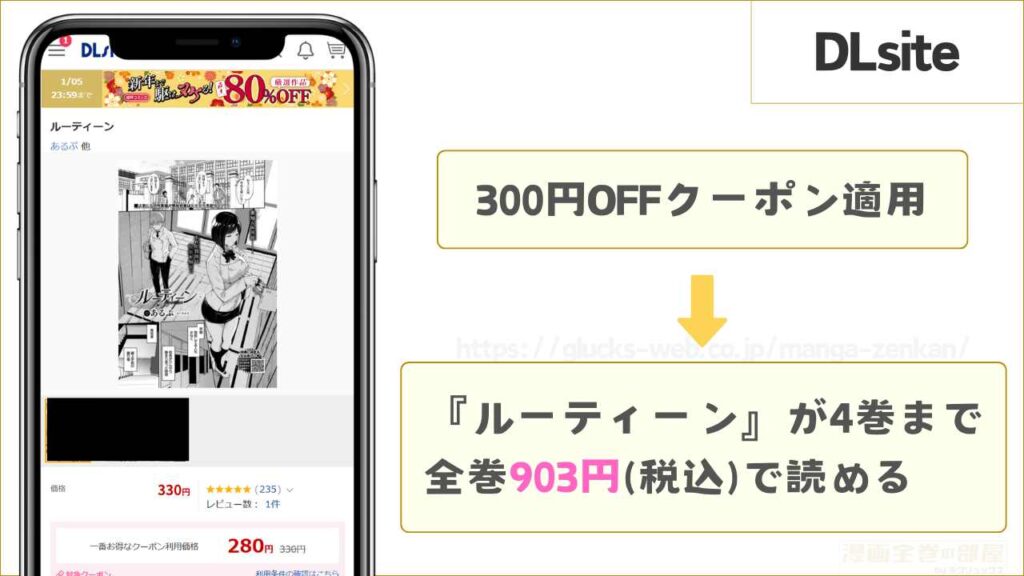 DLsiteなら『ルーティーン3（4巻）』まで全巻903円で読める
