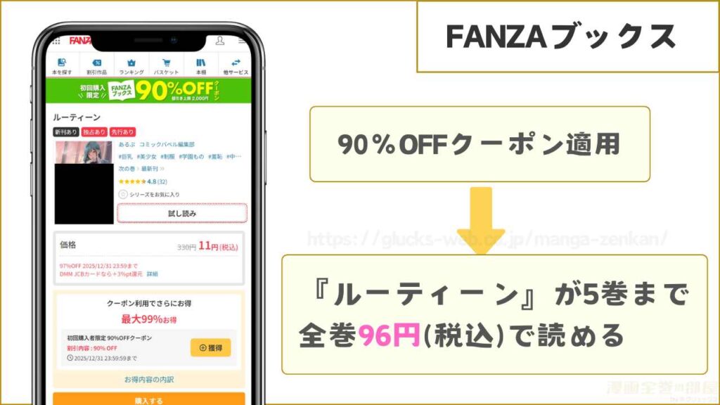 FANZAブックスなら『ルーティーン4（5巻）』まで全巻96円で読める