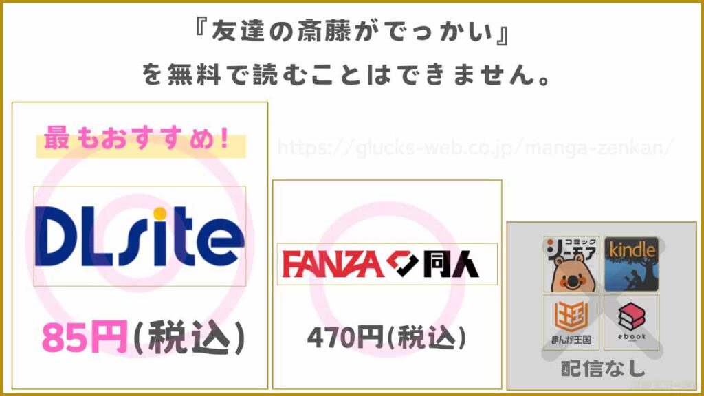 漫画『友達の斎藤がでっかい』は無料で読めないがお得に読める