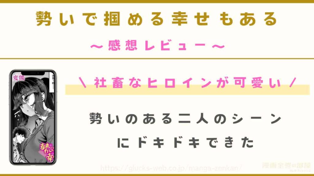 『勢いで掴める幸せもある』の当サイトの感想レビュー