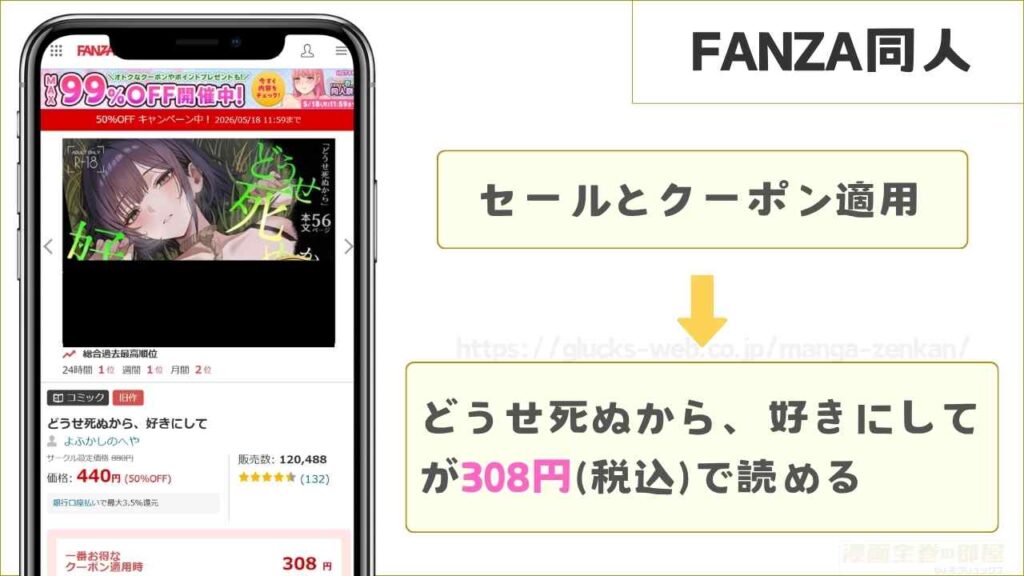 FANZA同人なら308円で読める