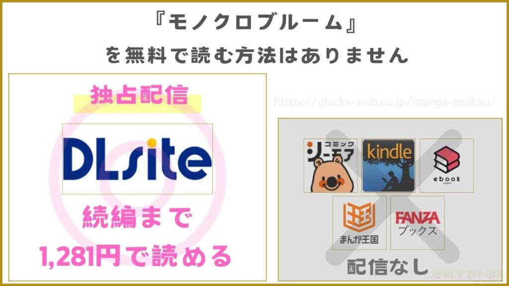 漫画『モノクロブルーム』が無料で読めるサイト・アプリを調査