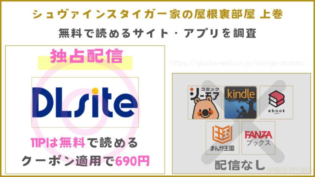 『シュヴァインスタイガー家の屋根裏部屋 上巻』が無料で読めるサイト・アプリを調査