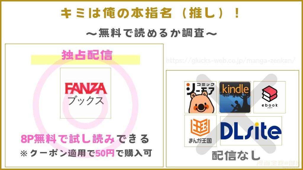 漫画『キミは俺の本指名（推し）！』が無料で読めるか調査