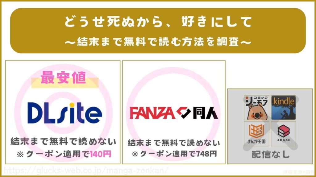 『どうせ死ぬから、好きにして』を結末まで無料で読む方法を調査
