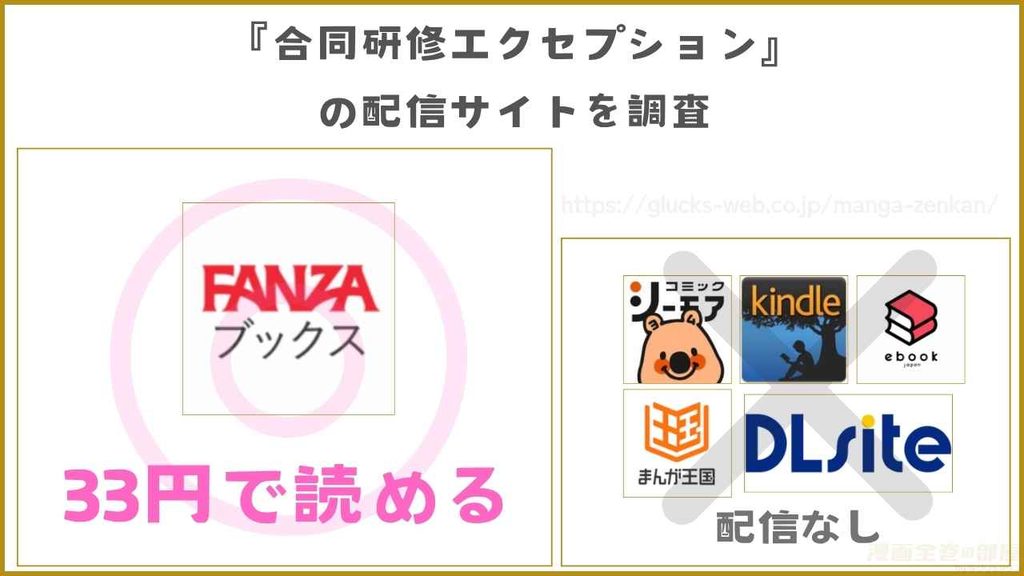 漫画『合同研修エクセプション』の配信サイトを調査