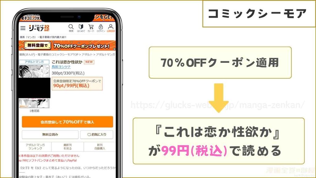 コミックシーモアなら99円で読める